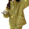 Women Pajamas Cozy Winter Pajamas Set with Stand Collar Zipper Closure Thick Coral Fleece Homewear Coat for Unisex for Nights