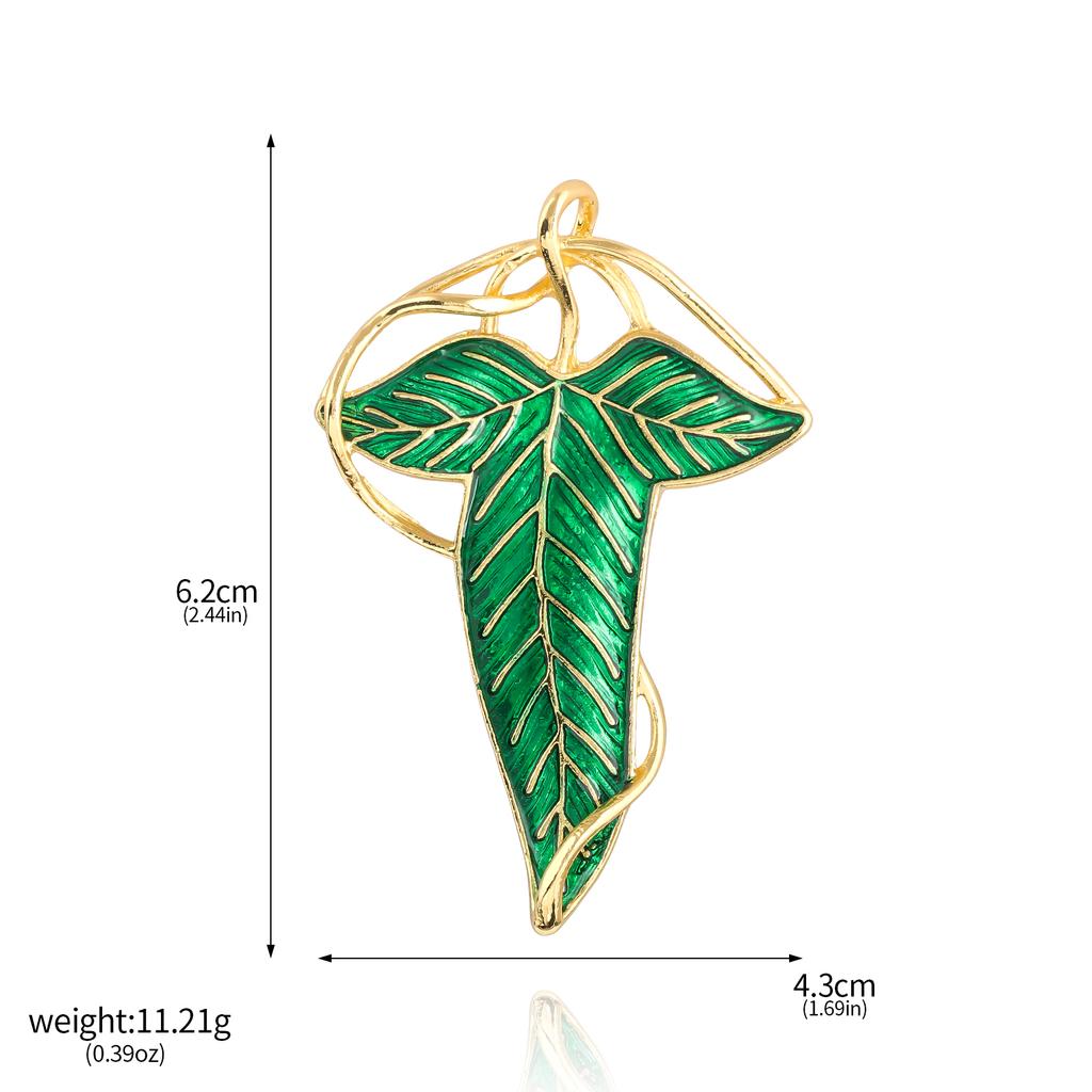 Властелин колец Зеленые листья Лориена Брошь-булавка Эльфийский король Толкин Галадриэль Леголас Арагорн Значок-булавка для женщин и мужчин Подарки