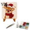 Unique Wall Decoration Christmas Mosaic Art Kit, DIY Sea Glass Santa Kit Reindeer Artwork Craft for Home Decor, Handmade Gift Stained Style