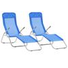 Day and Night - Day and Night Folding Loungers 2 Units Textilene Blue