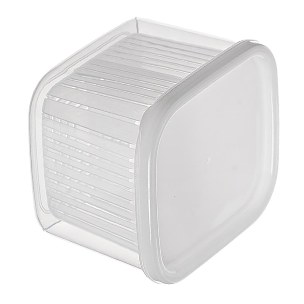 2PCS PP Vegetable Fruit Storage Container 2 Compartments Fridge Storage Organizer Home Storage