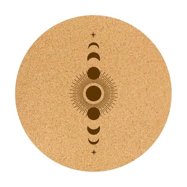 68cm Cork Natural Rubber Mat 5mmThickened Meditation Cushion Sitting Cushion Round Flat Yoga Mat Sweat-absorbent Breathable