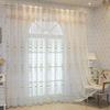 1PC Modern Embroidered Floral Pattern Sheer Curtains, Rod Pocket Design, Machine Washable Polyester Mesh Drapes for Living Room Bedroom