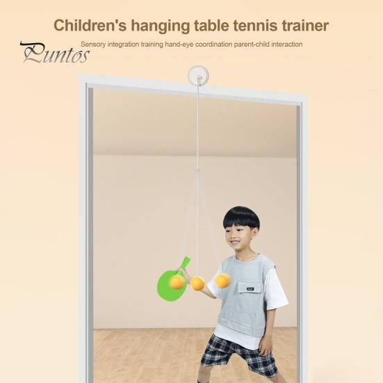 Indoor Hanging Table Tennis Trainer Portable Table Tennis Exerciser Self-Workout Set Hanging Ping Pong Training Sparring Device for Kids Adults
