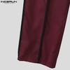 INCERUN Men Stitching Long Sleeve Cropped Tops and Long Pants Outfits Sets