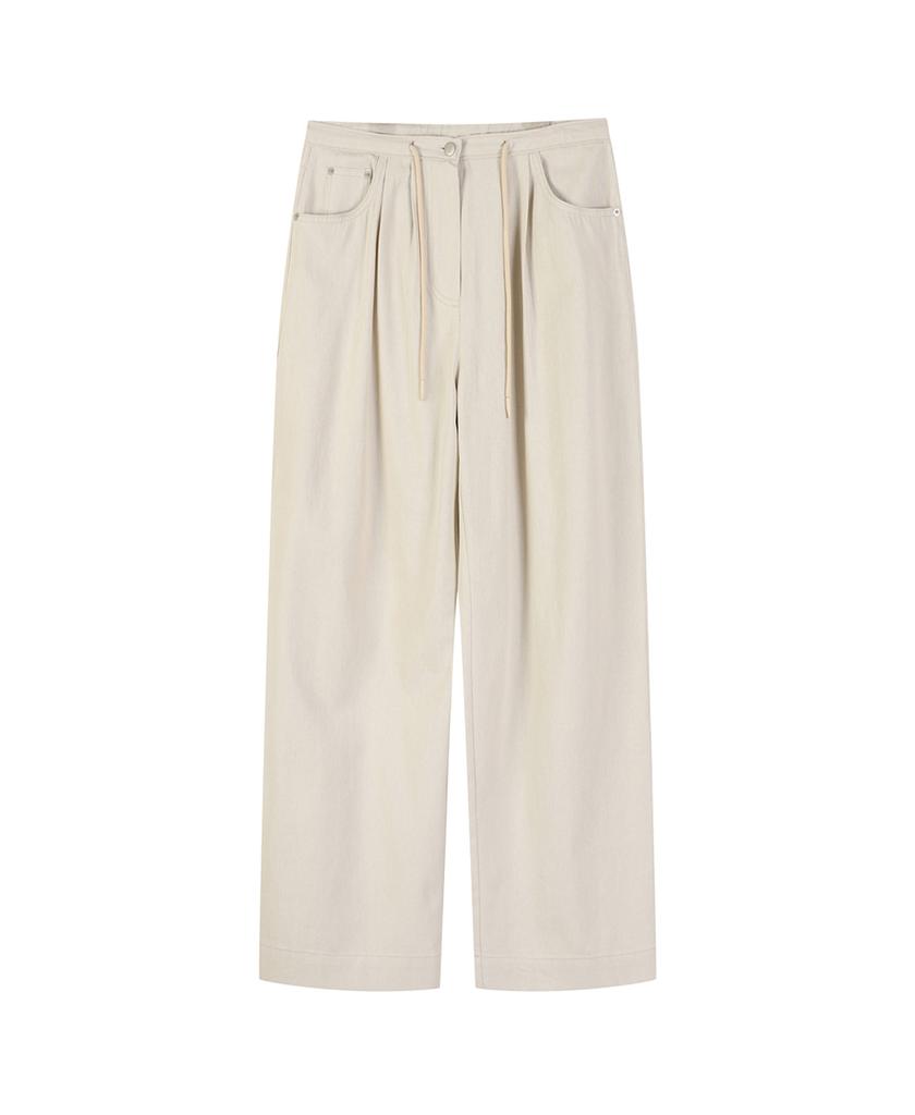 LAFELSORTOF Cotton Drawstring Wide Denim Pants