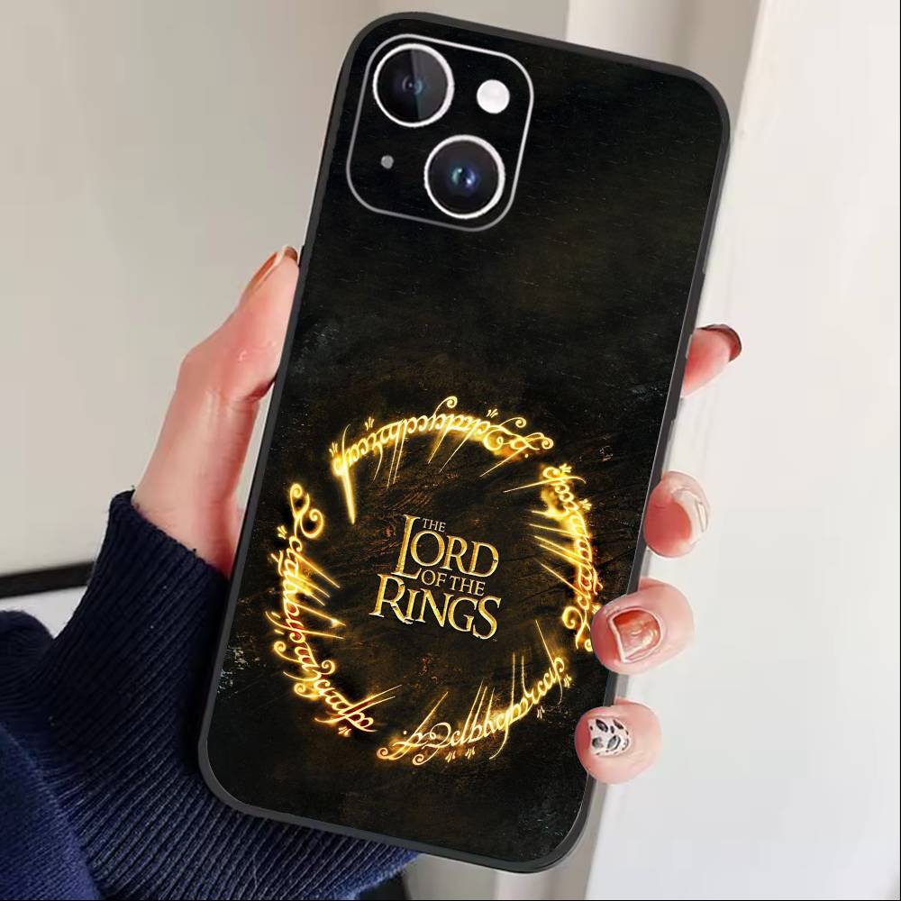 Чехол для телефона с логотипом карты Властелина Колец Для iPhone 16,15,14,13,12,17,Pro Max,Plus Силиконовый Черный Чехол