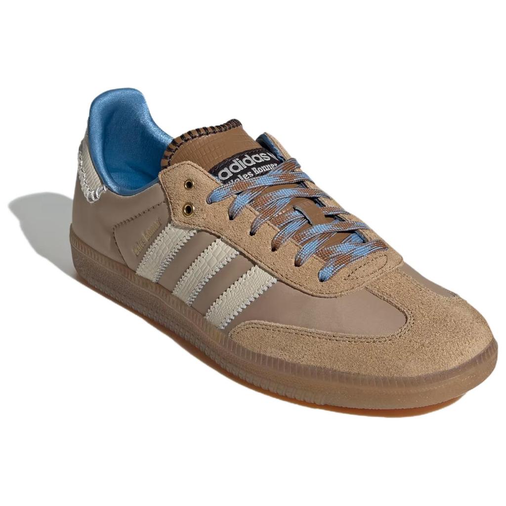 Wales Bonner x adidas Samba Нейлон Пустынный Белый Унисекс Кроссовки Коричневый Чудо-Белый Пепельно-Синий IH3261