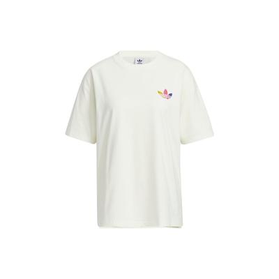 Женские футболки с короткими рукавами и логотипом Originals Trefoil, белые IK8628