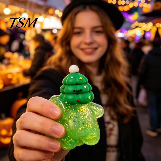 Sensory Toys for Kids Christmas Santa Snowman Squeeze Stress Ball, Slow Rising Soft TPR Stocking Stuffers Fidget Toy Anxiety Relief, Cute Holiday