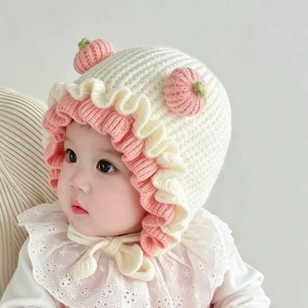 Soft Baby Hooded Hat Thick Woolen Beanie Fashion Toddler Earflap Cap