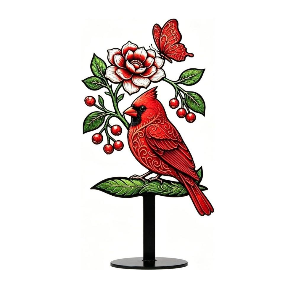 Decorative Floral Bird Garden Stake Acrylic Yard Lawn Ornament Outdoor Lawn Use