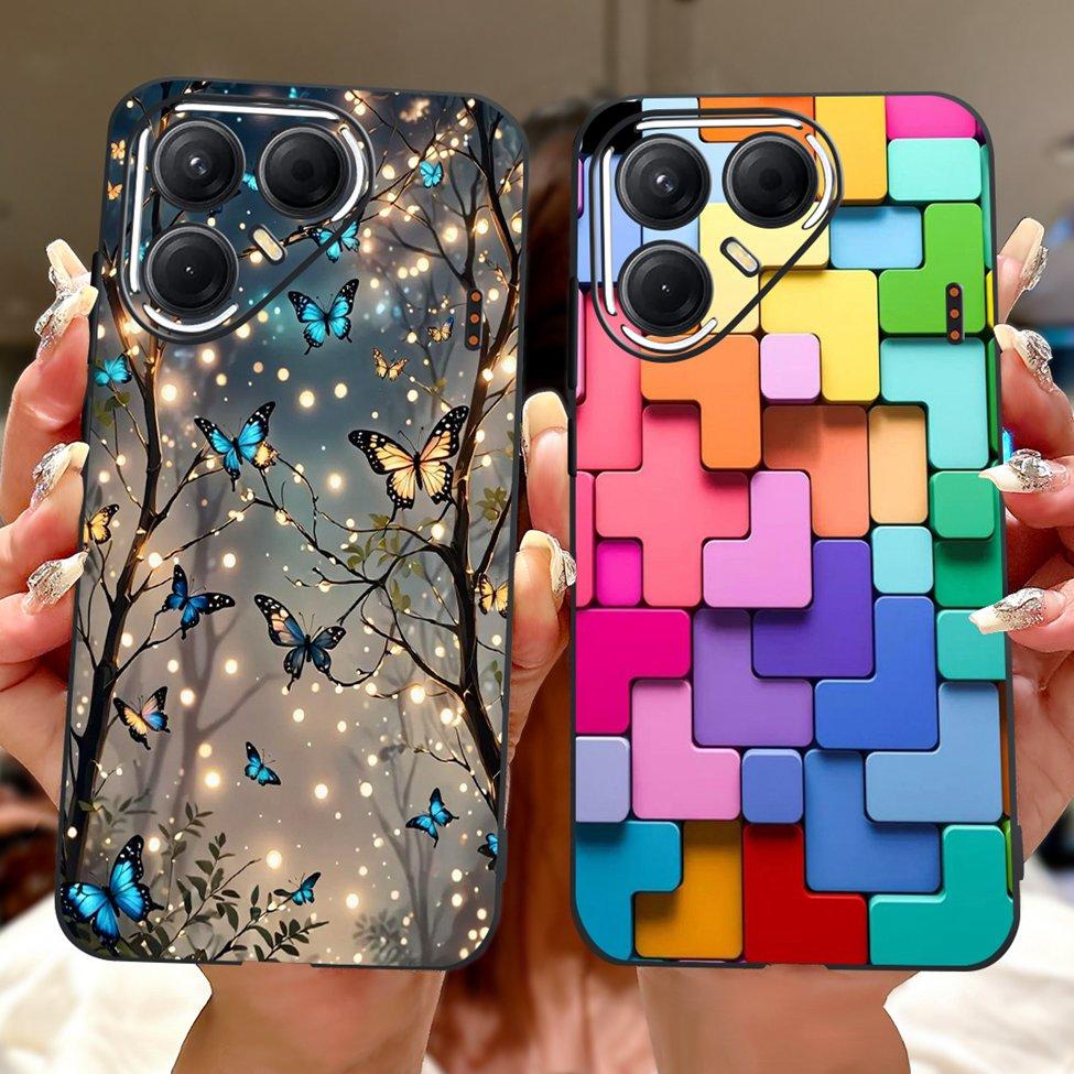 For Tecno Pova 7 5G Cover Case LJ7 Luxury Butterfly Love Fashion Flowers Cool Lion Painted Phone Case For Techno Pova7 5G Bumper