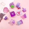 Purple Resin Pendant Keychain with Grape, Seashell, Cat Paw, and Star Charms – DIY Jewelry Accessory