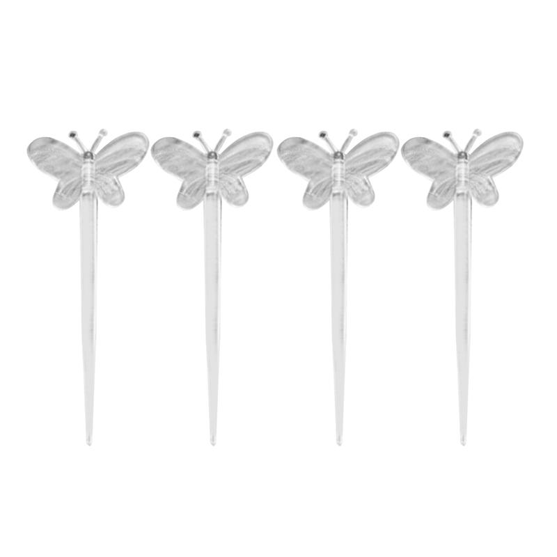 200pcs Disposable Cartoon Fruit Picks Butterfly Toothpicks Plastic Sandwich Appetizer Cocktail Sticks Cake Toppers Cupcake