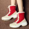 Plush Women Snow Boots Fashion High-top Cotton Shoes Warm Winter Walking Shoes Lace-up Platform Shoes