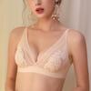 Sexy Wireless Bras for Women Ultra Thin Lace Bralette Deep V Plunge Bra