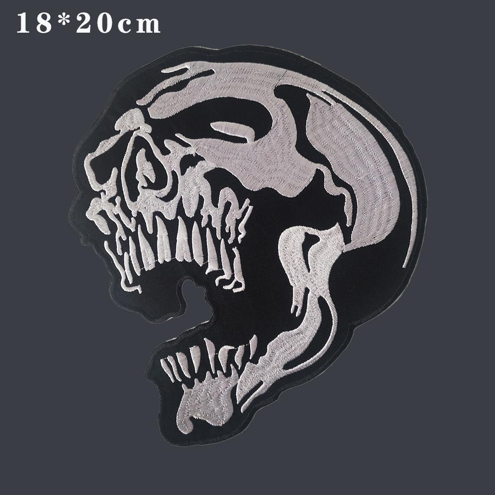 18x20cm Dark Style Embroidered Patch - for Jacket Back Vest Motorcycle Biker Iron on Clothes Decoration Applique