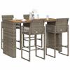 VidaXL Garden Bar Set 5 Pcs Without Cushions Grey Poly Rattan 3328893