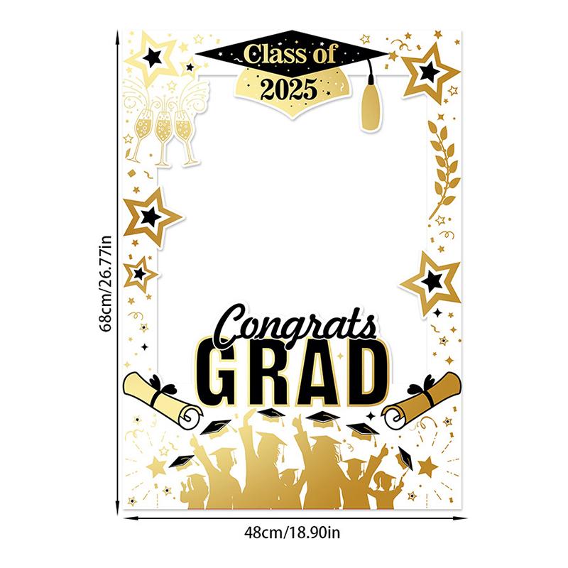 2025 Выпускной Фотобудка Реквизит Рамка Баннер Для Выпускников 2025 Декор Для Празднования Выпуска Фотофон Реквизит Товары Для Вечеринки