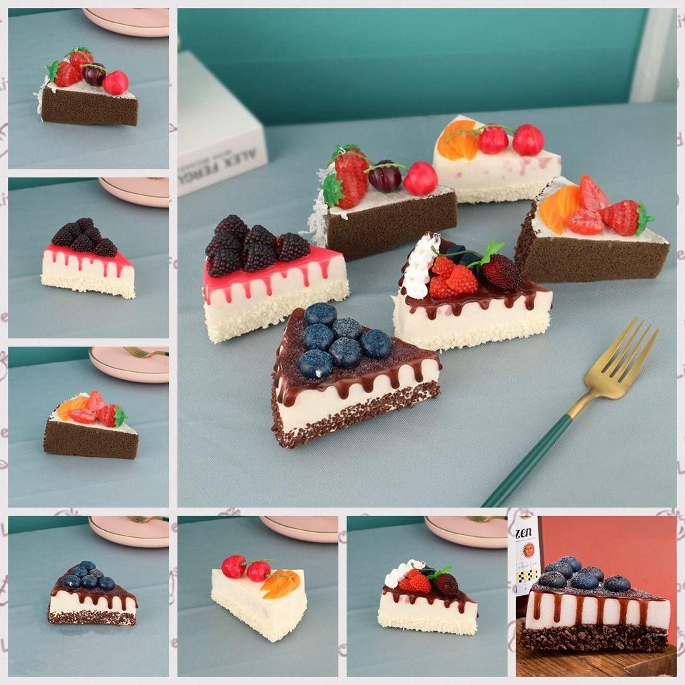 Креативный Треугольный Торт Симуляция Торта Материал ПУ Может Быть Размещен Модель Торта Поддельный Мягкий Холодильник Наклейка Десерт Дисплей