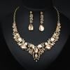Fashion Crystal Necklace Earrings Set Wedding Jewelry Women'S Accessories