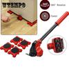 Heavy Duty Furniture Lifter Transport Tool Furniture Mover Set 4 Move Roller 1 Wheel Bar for Lifting Moving Furniture Help