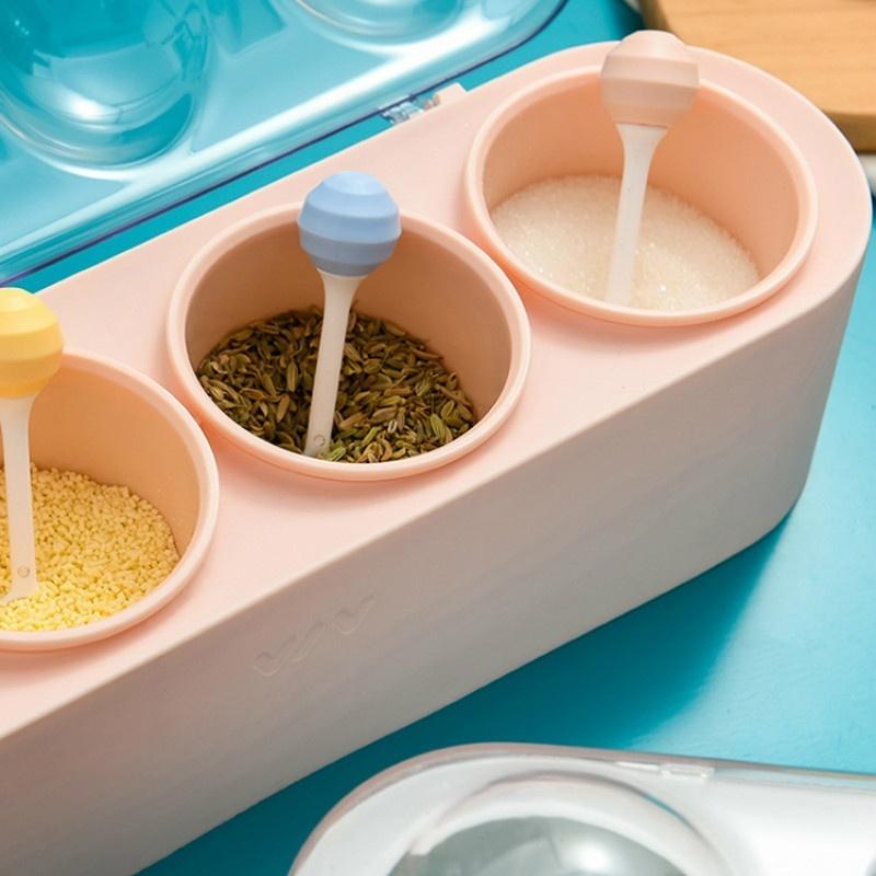 Seasoning Box Pepper Spice Shaker Salt Seasoning Kitchen Condiment Bottle Jars Storage Box