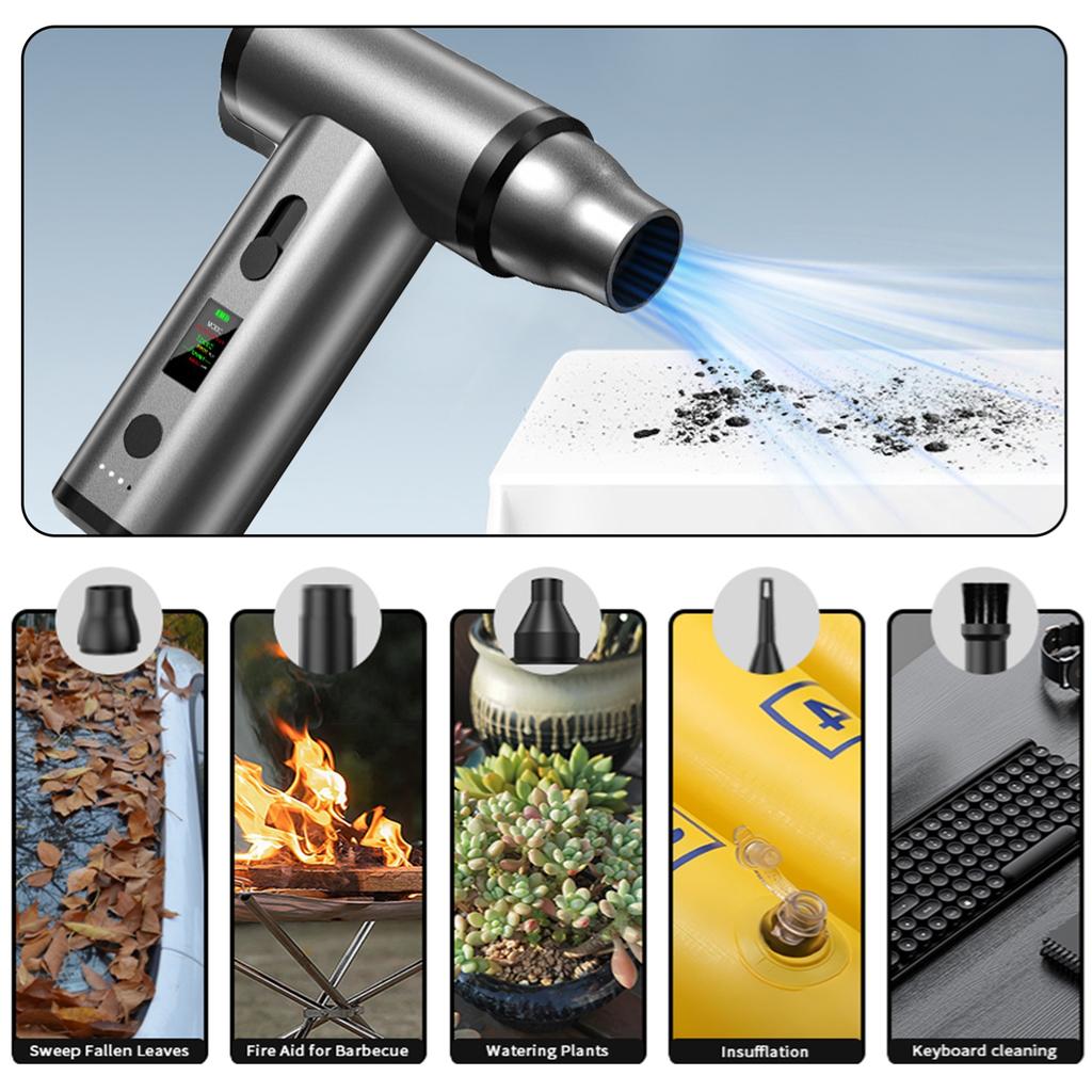 Compressed Air Duster Rechargeable Cordless Vacuum Cleaner Portable Electric Duster for Computer
