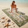 1Pc Parrot Floral Garden Scene Beach Towel, Quick Dry, Multi-Use for Beach Pool Gym Yoga Home Travel, Christmas, Halloween, Xmas Gift M928826