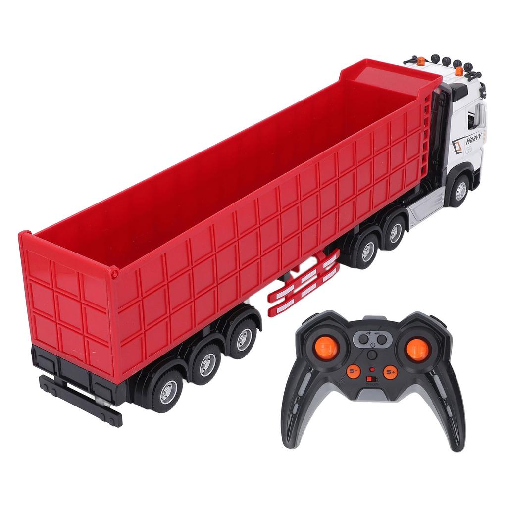 RC Dump Truck Toy with 3 Batteries 9 Channels Openable Doors Lights Music Remote Control Carrier