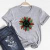 (Asian Size)Short Sleeve Women Flower Lovely Style Trend Cute Print Lady Tee Top Fashion T Shirt Clothing Casual  Female Graphic T-shirt