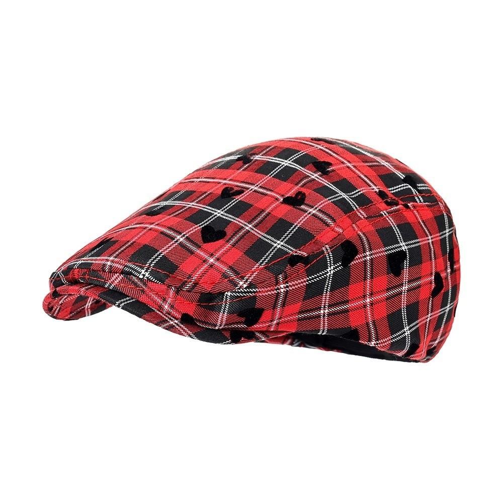 Vintage Newsboy Cap Y2k Plaid Painter Cap Retro Women's Beret Streetwear