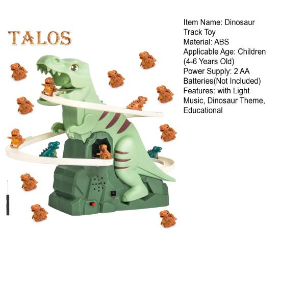 Электрическая игрушка-горка с динозавром и световой музыкой, мультяшный динозавр, автоматическая лестница, американские горки, скользящая игрушка, подарок для малышей, мальчиков и девочек