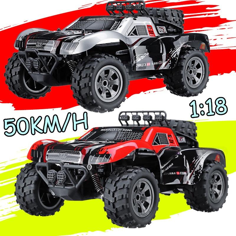 1:18 Автомобиль 50 КМ/Ч Автомобиль Высокоскоростной RC Электрический Грузовик Внедорожник Красный/Серый Пульт Дистанционного Управления