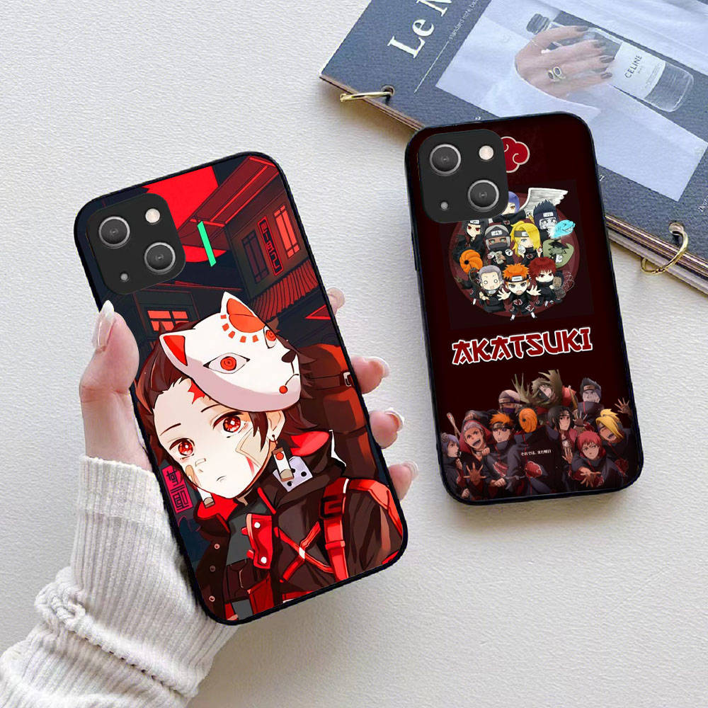 KK-2 Anime Naruto Soft Black Case for iPhone XR 14 15 11 12 13 6 7 8 X XS Pro Max Samsung S22 S23 S21 S24 FE Ultra S8 Plus
