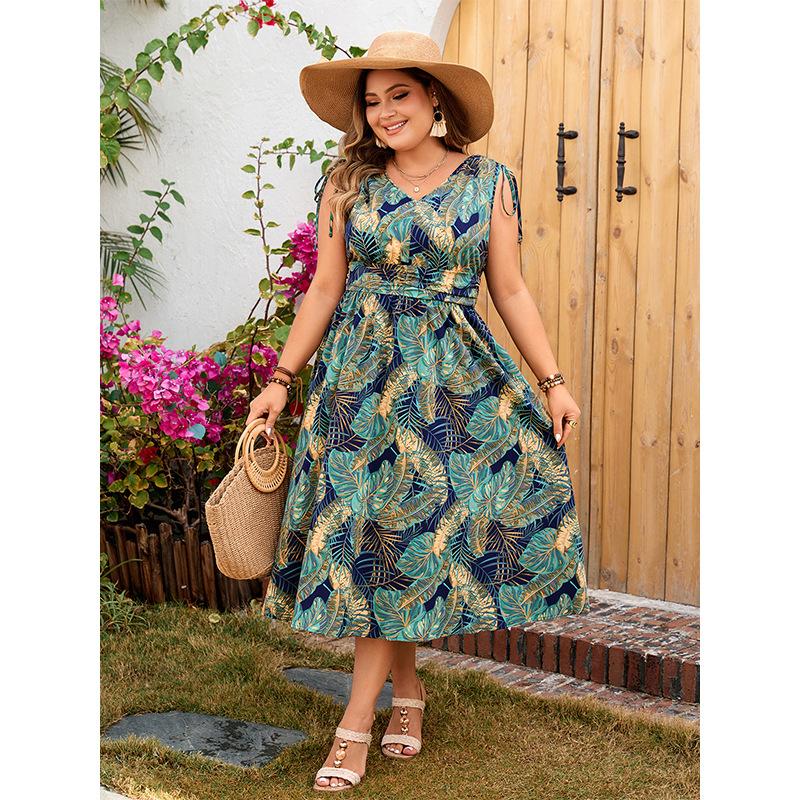 Женское летнее платье с открытой спиной и цветочным принтом, v-образным вырезом, высокой талией, длинное платье без рукавов, вечернее платье для профессионального клуба, дышащее элегантное удобное платье