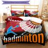 3pcs Custom Name badminton Bedding Set Duvet Cover Closure Includes 1 Duvet Cover & 2 Pillowcases, Soft and Comfortable for All Seasons.