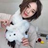 Thicked Cross Neck Warmer Cute Cartoon Cross Neck Scarf Windproof Warm Neckerchief  Female
