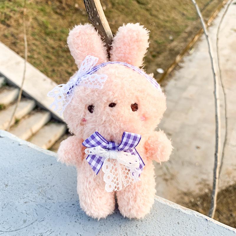 Мультяшный плюшевый брелок с изображением медведя и кролика, милый автомобильный брелок для ключей, сумки, подвеска для багажа