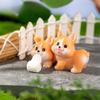 Микропейзаж смоляное украшение мультфильм милая собака корги животное украшение офисный рабочий стол автомобиль украшение дома