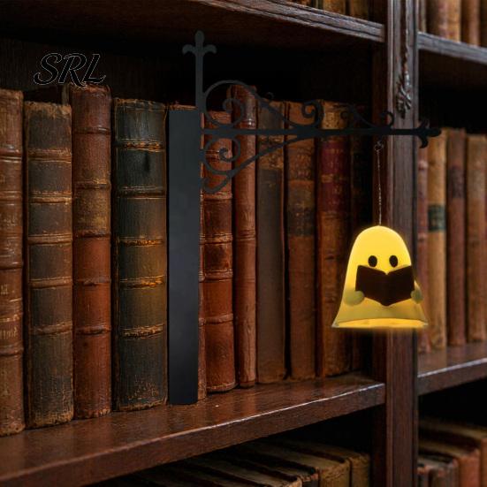 Warm Light Reading Vintage Lantern/Ghost Bookshelf Light, Metal Desk Lamp with Lighting, Study Room Lighting Decor Retro for Book Lovers & Library