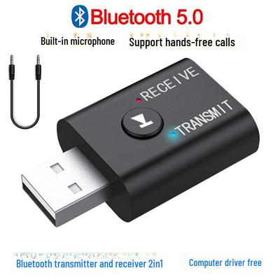 2-в-1 USB беспроводной Bluetooth 5.0 приемник и передатчик для автомобильных динамиков и компьютеров с адаптером 3,5 мм