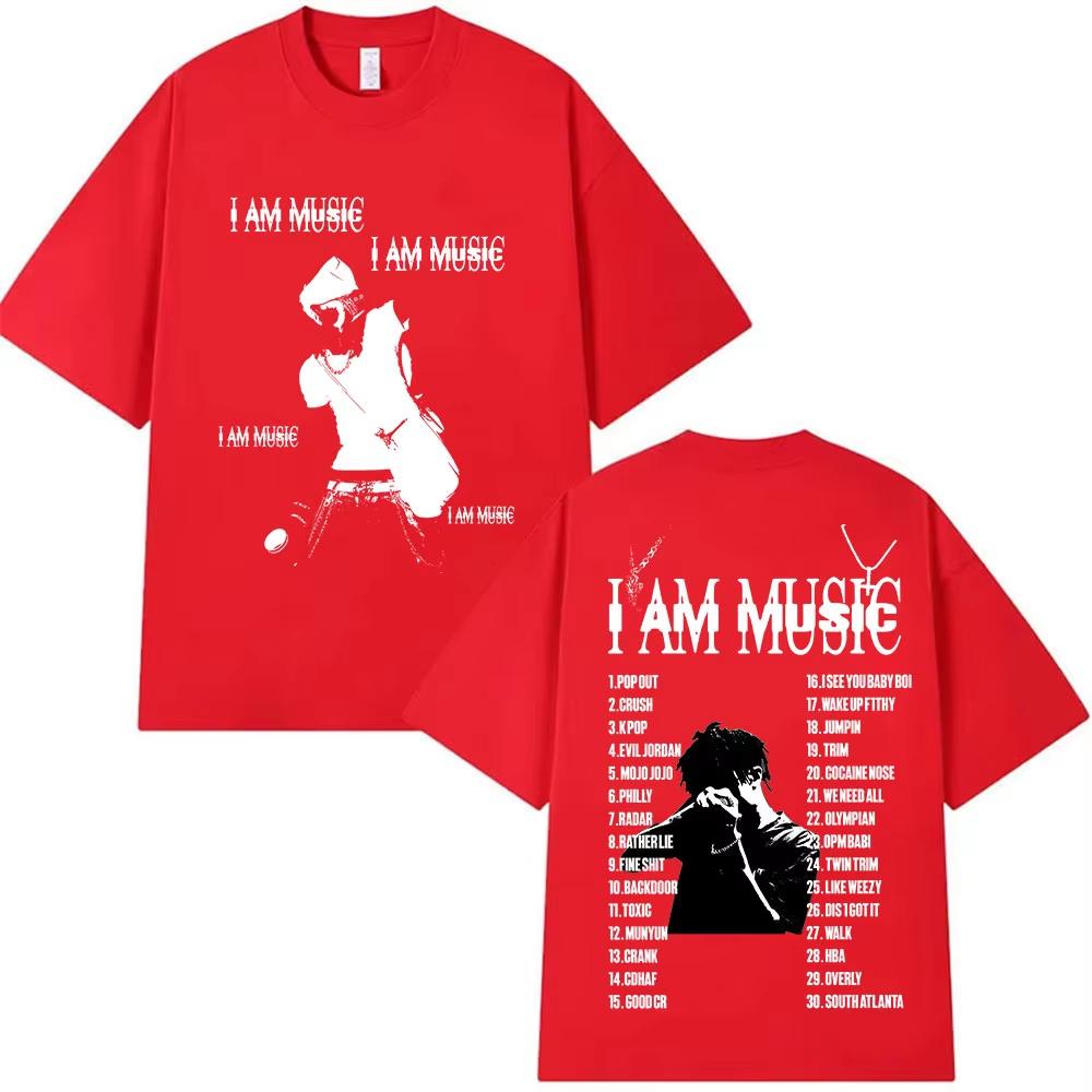 Рэпер Playboi Carti Тур I AM MUSIC 2025 Мерч Футболка Мужская Готическая Хип-Хоп Одежда Футболки Панк Короткий Рукав Хлопковые Футболки