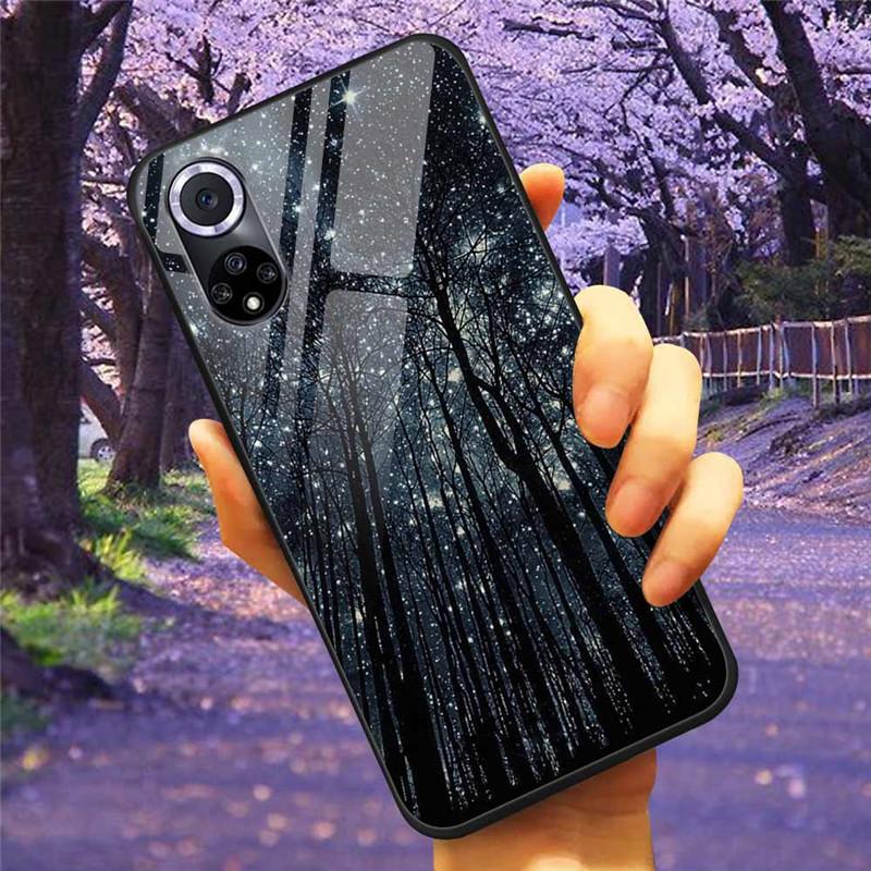 Чехол для Honor 50 Pro Закаленное Стекло Звездный Мрамор Жесткая Задняя Крышка для Телефона Huawei Honor 50 Чехлы Honor50 Защитные