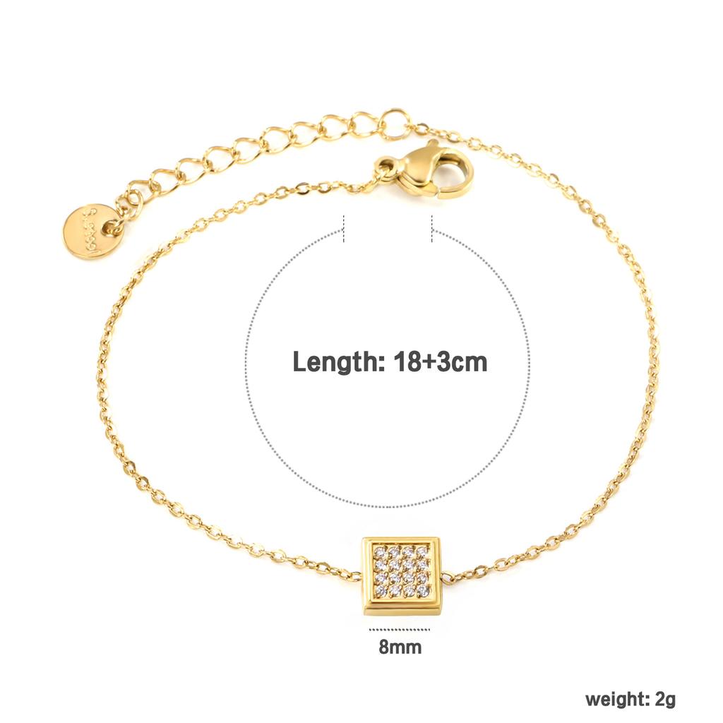 Light Luxury Zircon Bracelet Heart Oval Geometric Design Fashion Jewelry For Women
