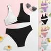 Children's Swimsuit Solid Color Fashion Two-piece Suit For Girls