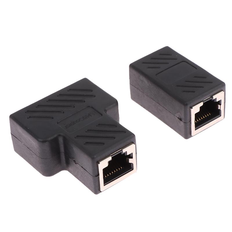 Rj45 Connector 1 To 2 Way Lan Ethernet Cable Network Splitter Coupler Rj45 Cat5/Cate6 Interface Extender Adapter