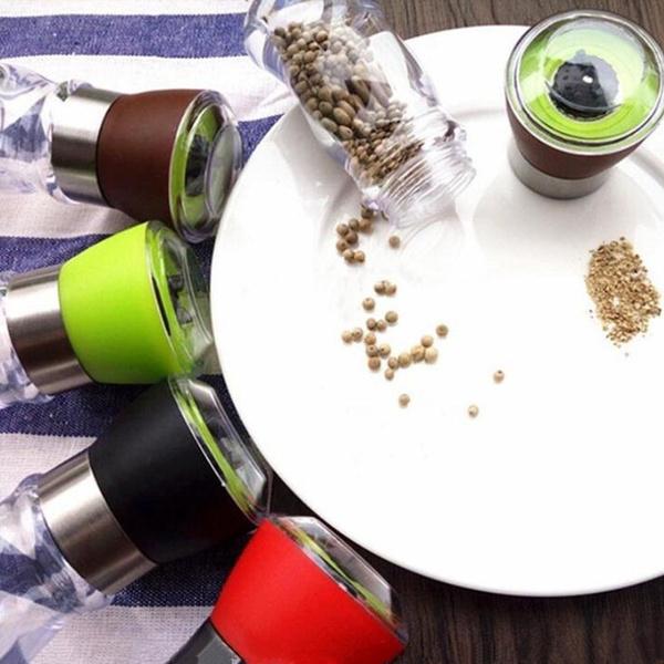 4 Color Options Manual Salt And Pepper Mill Grinder Adjustable Coarseness Peppers Grinders Seasoning Muller Kitchen Accessories Cookware Spice Milling