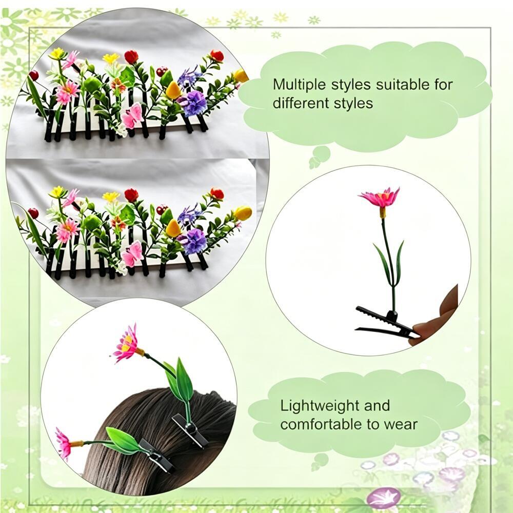 Xiaomi 100PCS Random Floral Plant Hair Clips, Mini Botanical Hair Accessories, Fun Party Cosplay Props, Ideal for Styling At Parties
